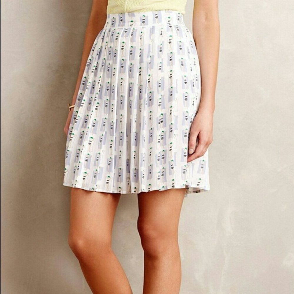 Anthropologie Sunbathers Pleated Skirt